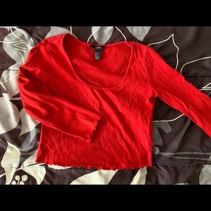 Ribbed cropped quarter sleeve